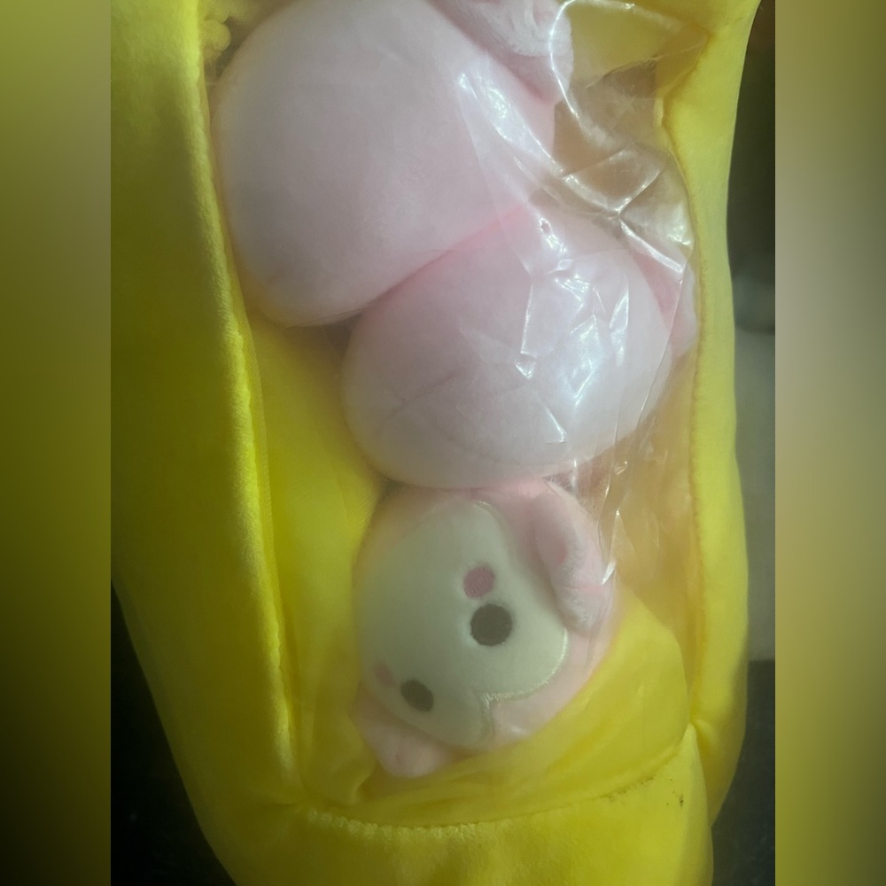 Yellow Plush Banana with Pink Stuffed Monkeys - Picture 4 of 4